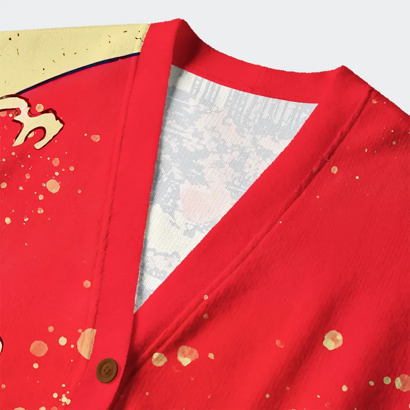 Tokyo-Tiger Traditional Japanese Scenery Ugly Cardigan Sweater