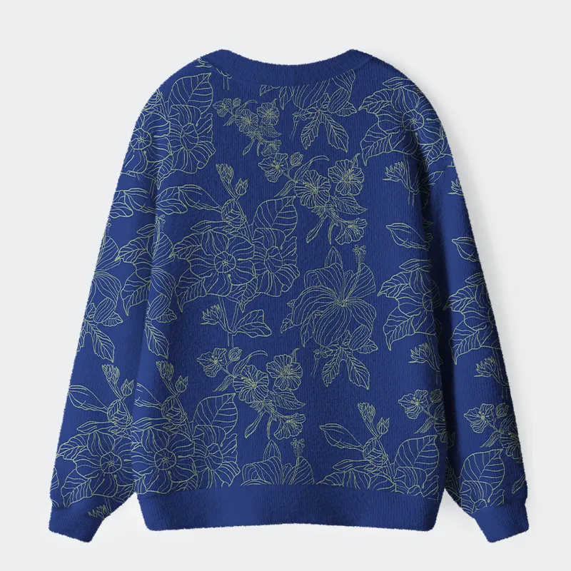 Tokyo-Tiger The Artistic Beauty Of Flowers Ugly Cardigan Sweater