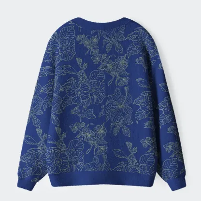 Tokyo-Tiger The Artistic Beauty Of Flowers Ugly Cardigan Sweater