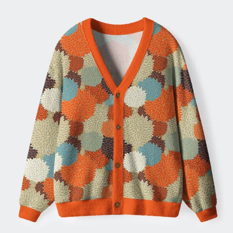 Tokyo-Tiger Autumn Flower Symphony Ugly Cardigan Sweater