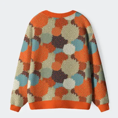 Tokyo-Tiger Autumn Flower Symphony Ugly Cardigan Sweater