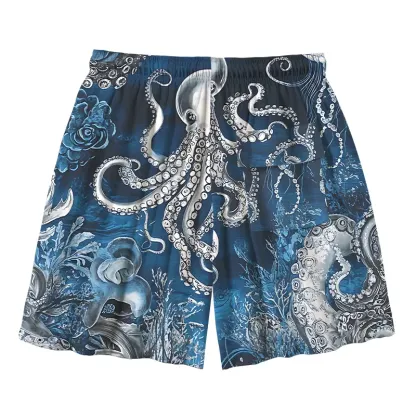 Tokyo-Tiger Deep Sea Octopus Aloha Mens Swim Trunks