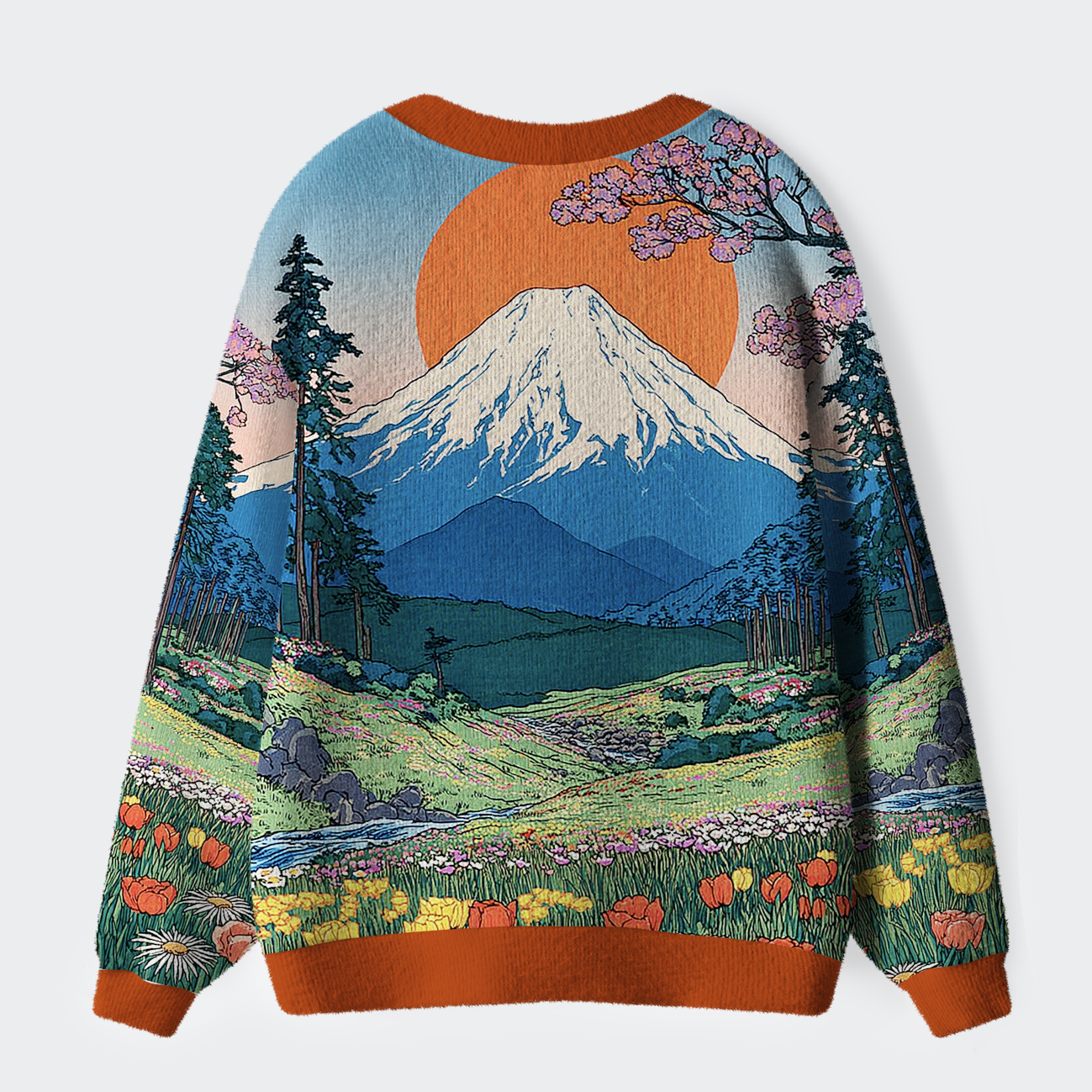 Tokyo-Tiger Poetry in the Wild Ugly Cardigan Sweater