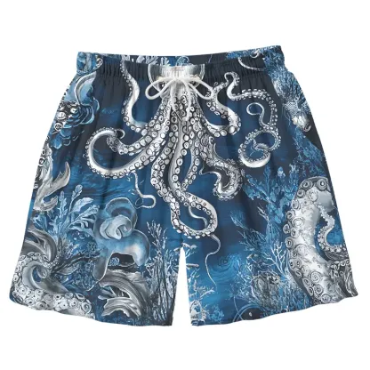 Tokyo-Tiger Deep Sea Octopus Aloha Mens Swim Trunks