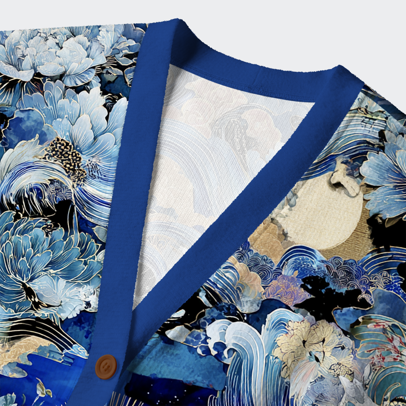 Tokyo-Tiger Ukiyo Cranes of the Great Ugly Cardigan Sweater