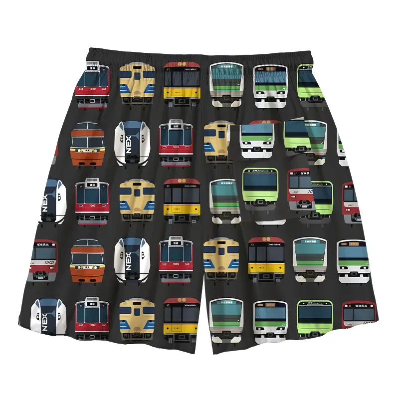 Tokyo-Tiger Japanese Traditional Trains Aloha Mens Swim Trunks