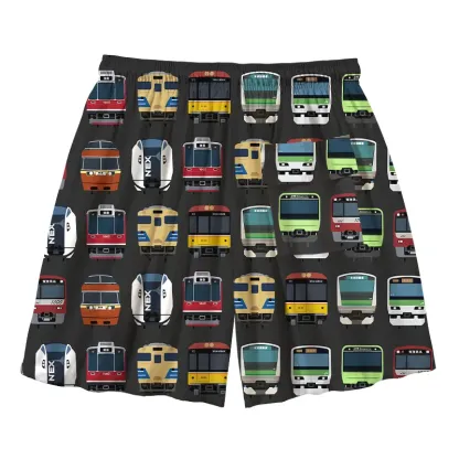 Tokyo-Tiger Japanese Traditional Trains Aloha Mens Swim Trunks