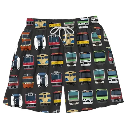 Tokyo-Tiger Japanese Traditional Trains Aloha Mens Swim Trunks