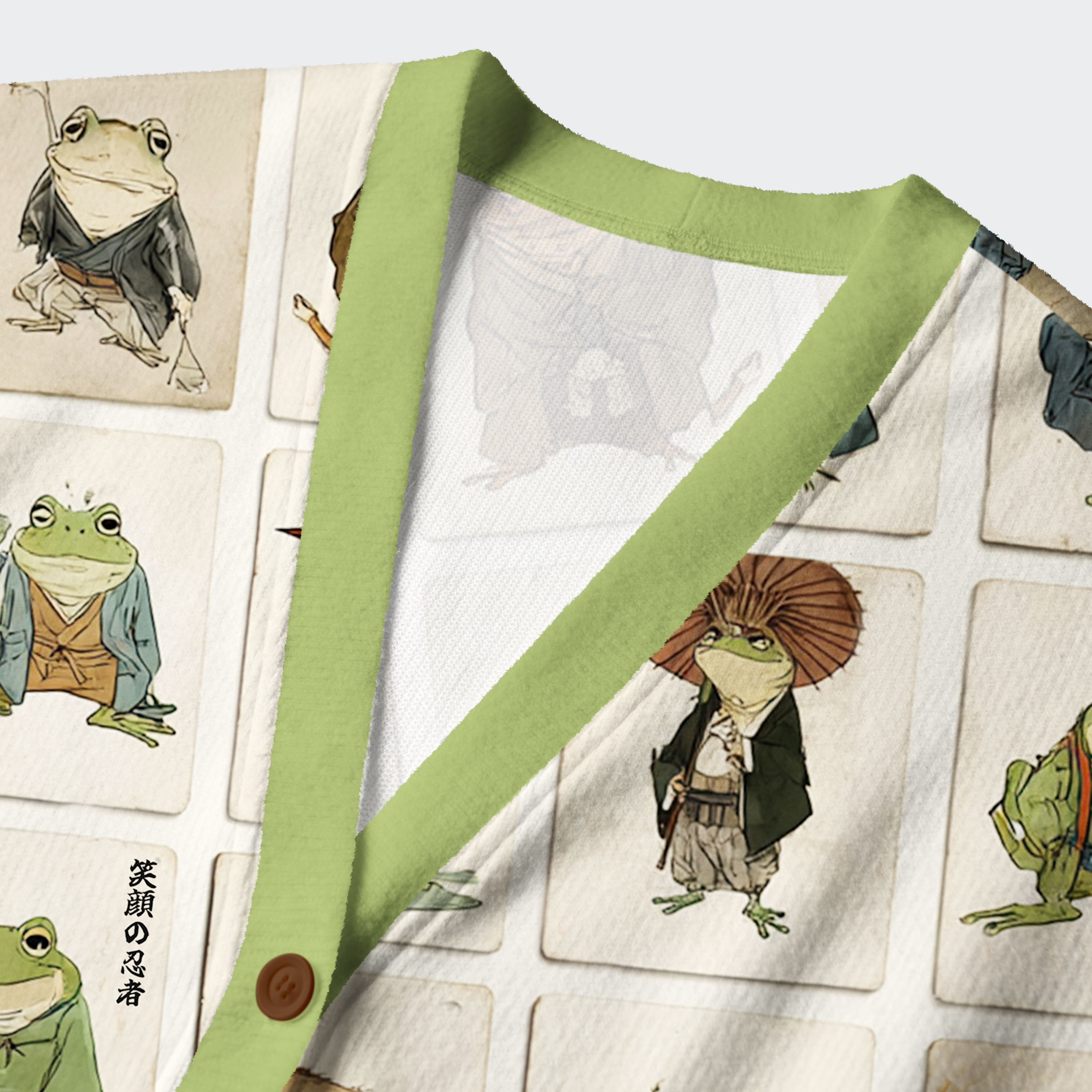 Tokyo-Tiger Frogs Of The Samurai Realm Ugly Cardigan Sweater