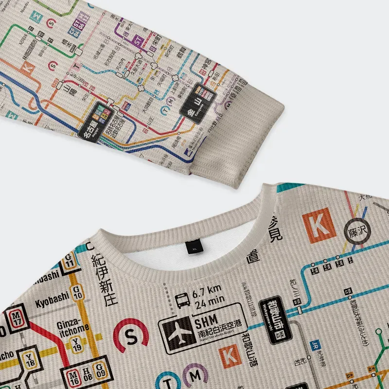 Tokyo-Tiger Tokyo Subway Map Christmas Ugly Sweatshirt