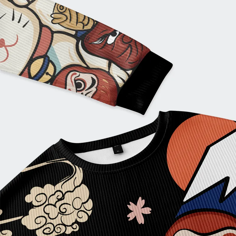 Tokyo-Tiger Traditional Japanese Elements Christmas Ugly Sweatshirt