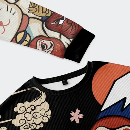 Tokyo-Tiger Traditional Japanese Elements Christmas Ugly Sweatshirt