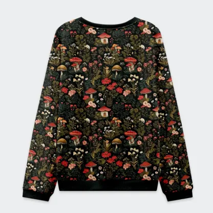 Tokyo-Tiger Enchanted Forest Mushroom Christmas Ugly Sweatshirt