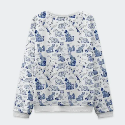 Tokyo-Tiger Floral Adorned Animals In Harmony Christmas Ugly Sweatshirt
