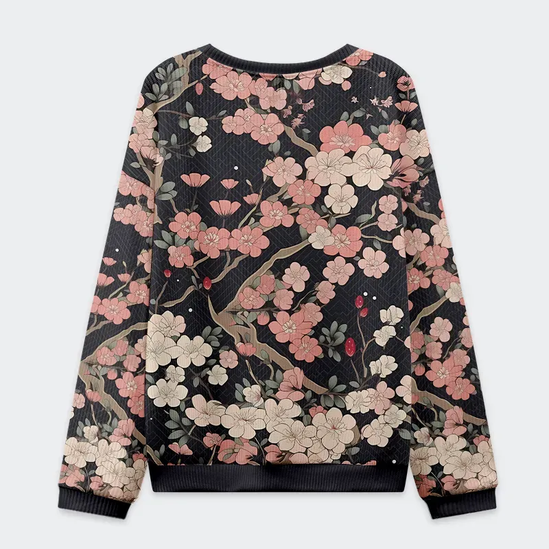 Tokyo-Tiger Blooming Sakura Christmas Ugly Sweatshirt