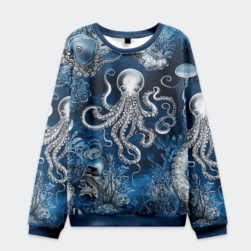 Tokyo-Tiger Deep Sea Octopus Christmas Ugly Sweatshirt