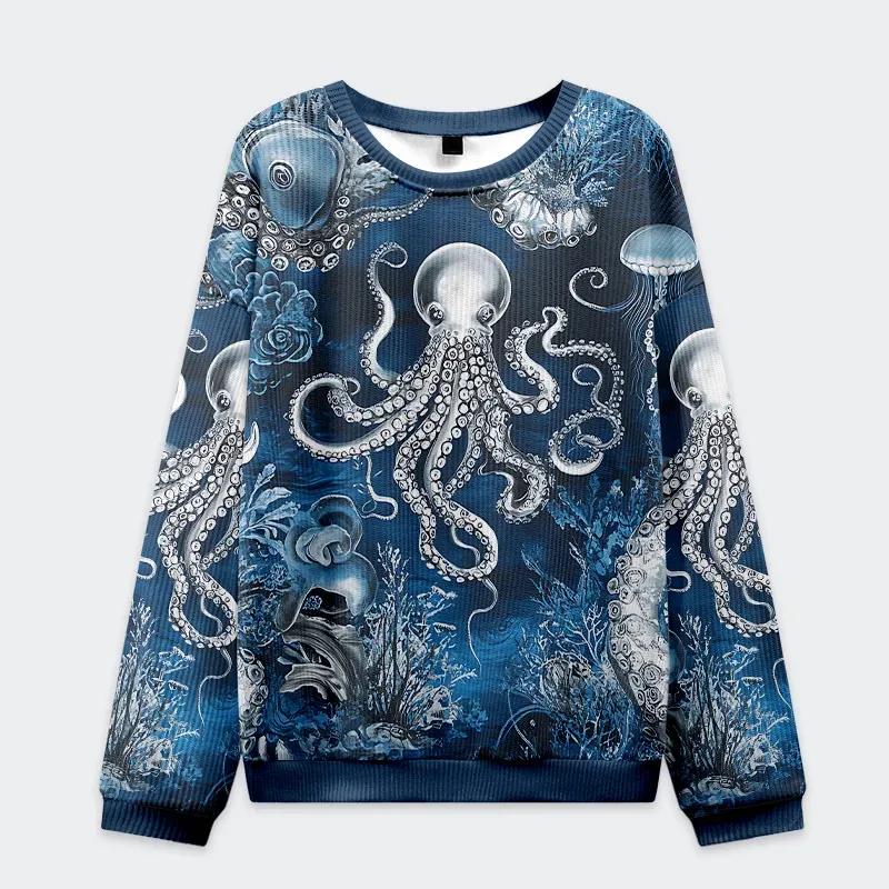 Tokyo-Tiger Deep Sea Octopus Christmas Ugly Sweatshirt