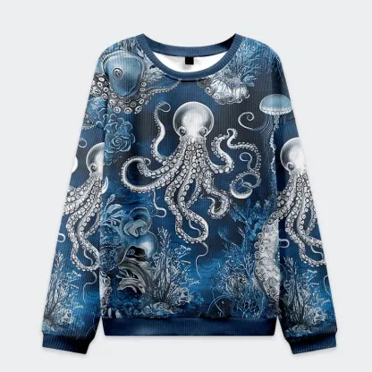 Tokyo-Tiger Deep Sea Octopus Christmas Ugly Sweatshirt