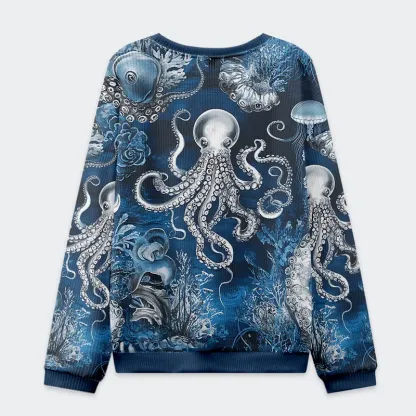 Tokyo-Tiger Deep Sea Octopus Christmas Ugly Sweatshirt