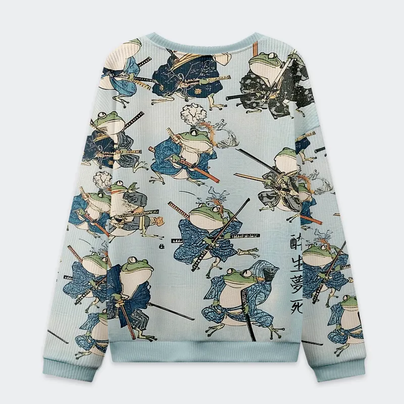 Tokyo-Tiger Frog Samurai Christmas Ugly Sweatshirt