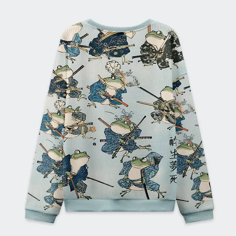 Tokyo-Tiger Frog Samurai Christmas Ugly Sweatshirt