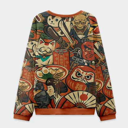 Tokyo-Tiger Japanese Traditional Elements Christmas Ugly Sweatshirt