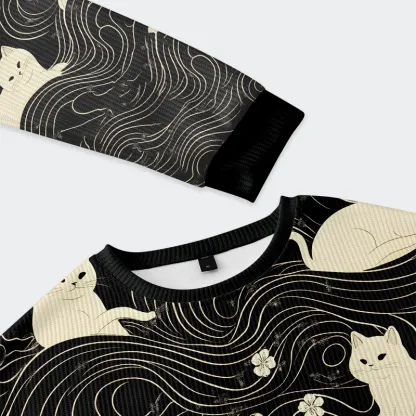 Tokyo-Tiger Mysterious Cat Christmas Ugly Sweatshirt