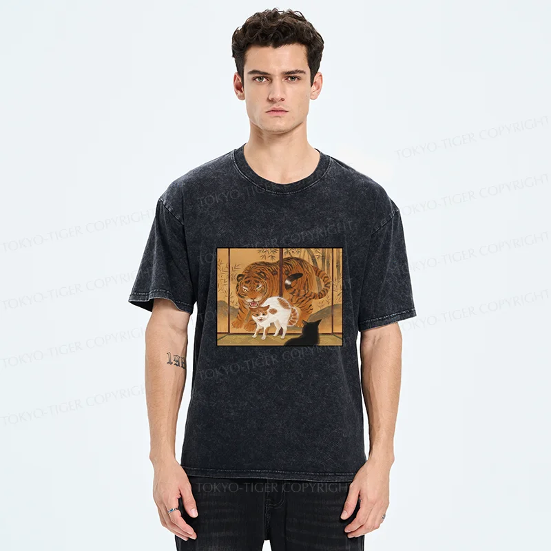 Tokyo-Tiger Borrowing The Power Of The Tiger Washed T-Shirt