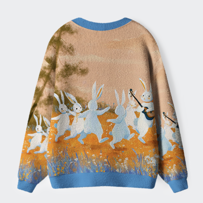 Tokyo-Tige rDancing Bunnies Serenade Ugly Cardigan Sweater