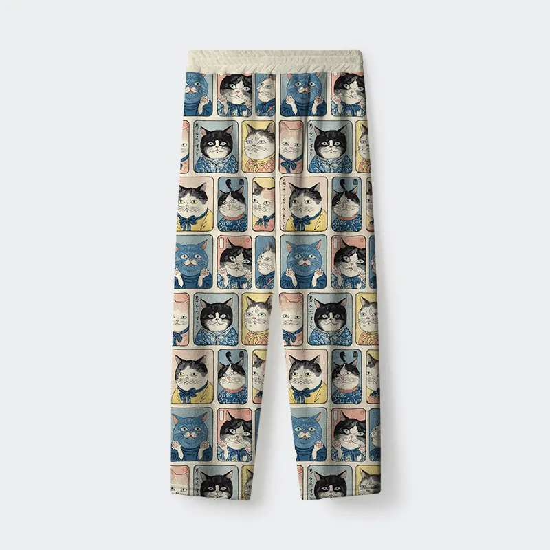 Tokyo-Tiger Many Cats Are Watching You Flannel Pajama Set