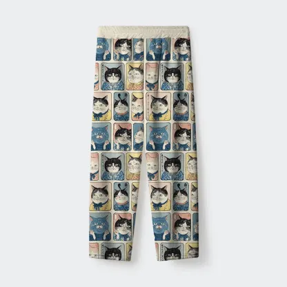 Tokyo-Tiger Many Cats Are Watching You Flannel Pajama Set