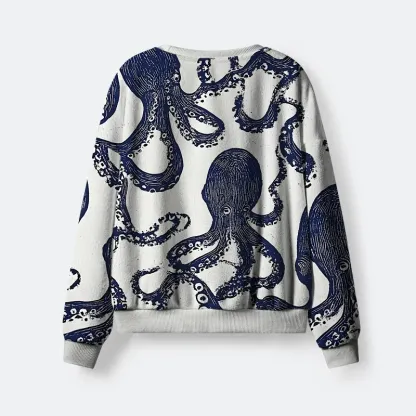 Tokyo-Tiger Ocean Octopus Flannel Pajama Set