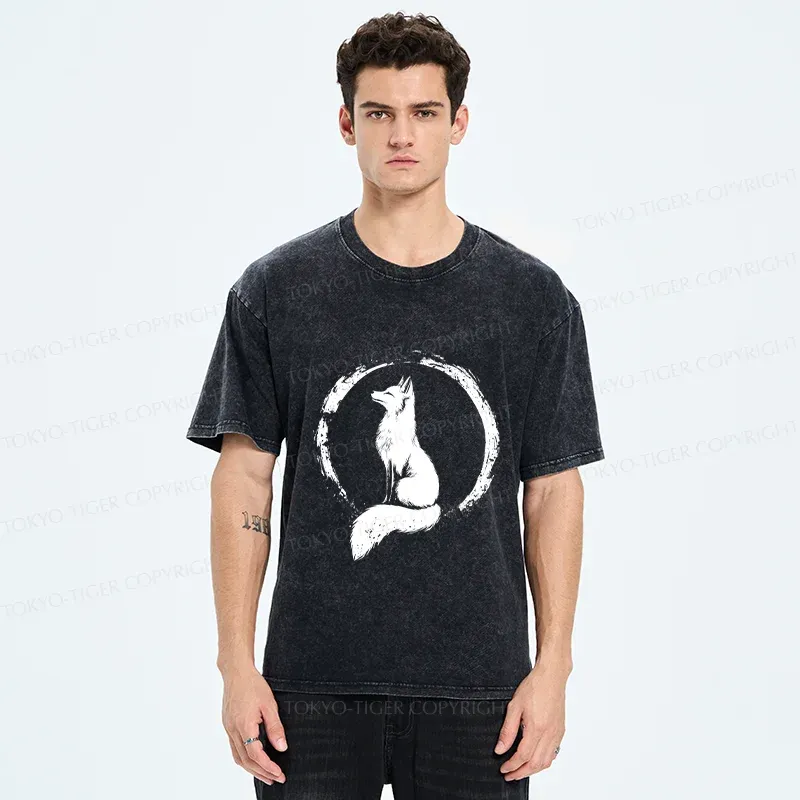 Tokyo-Tiger Fox Zen Washed T-Shirt