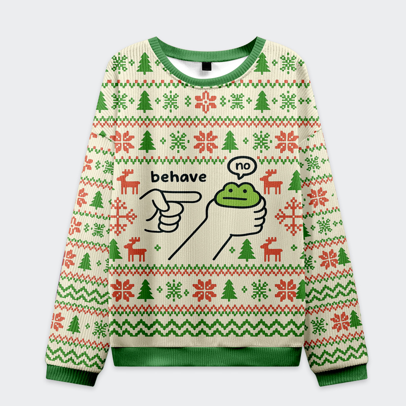 Tokyo-Tiger Focused Samurai Frog Classic Christmas Ugly Sweatshirt
