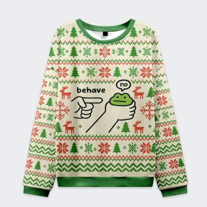 Tokyo-Tiger Focused Samurai Frog Classic Christmas Ugly Sweatshirt