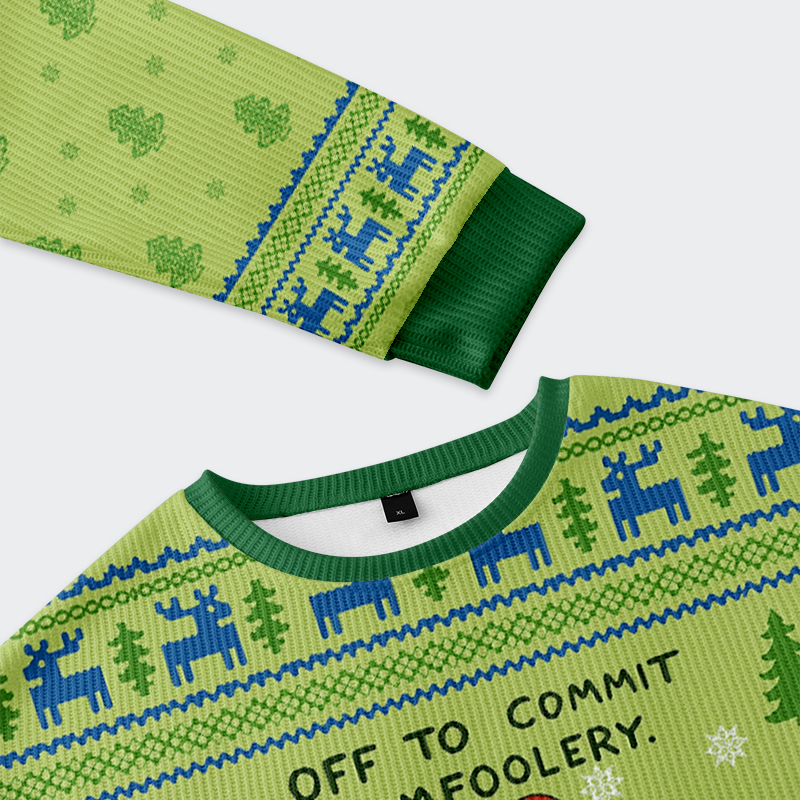 Tokyo-Tiger Capybara Is Ready To Do Something Bad Christmas Ugly Sweatshirt