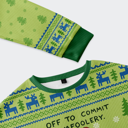 Tokyo-Tiger Capybara Is Ready To Do Something Bad Christmas Ugly Sweatshirt