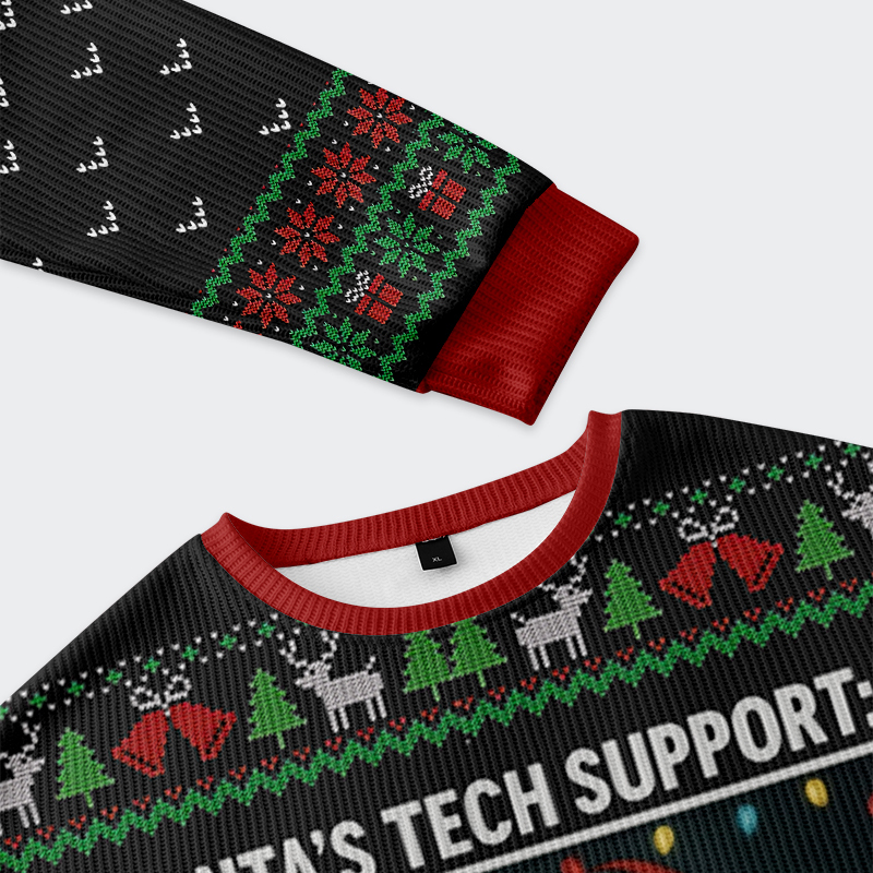 Tokyo-Tiger Santa's Tech Support: Cats Rebooting Christmas Christmas Ugly Sweatshirt