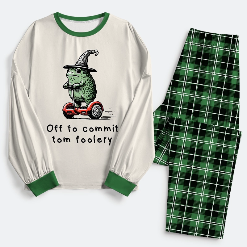 Tokyo-Tiger Japanese Frog Riding A Balance Scooter Family Pajama Sets