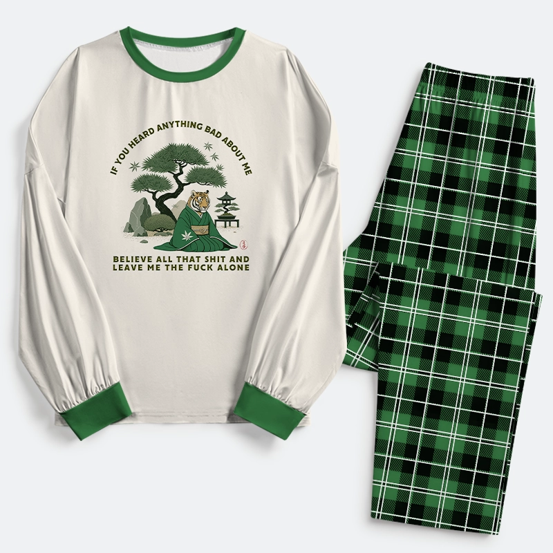 Tokyo-Tiger Funny Ukiyoe Tiger Samurai Zen Family Pajama Sets