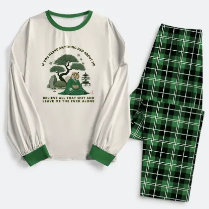 Tokyo-Tiger Funny Ukiyoe Tiger Samurai Zen Family Pajama Sets