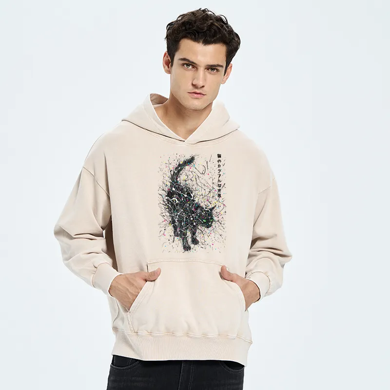 Tokyo-Tiger In The Spectrum Of Cats Washed Hoodie