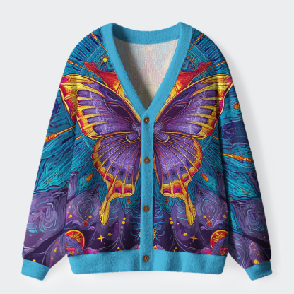 Tokyo-Tiger Dreamscape Wings Ugly Cardigan Sweater
