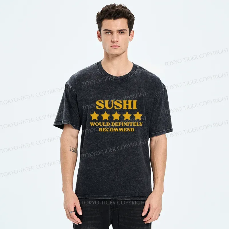 Tokyo-Tiger Recommended Sushi Washed T-Shirt