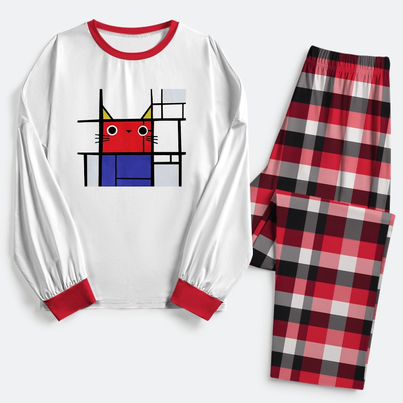 Tokyo-Tiger Abstract Art Cat Family Pajama Sets