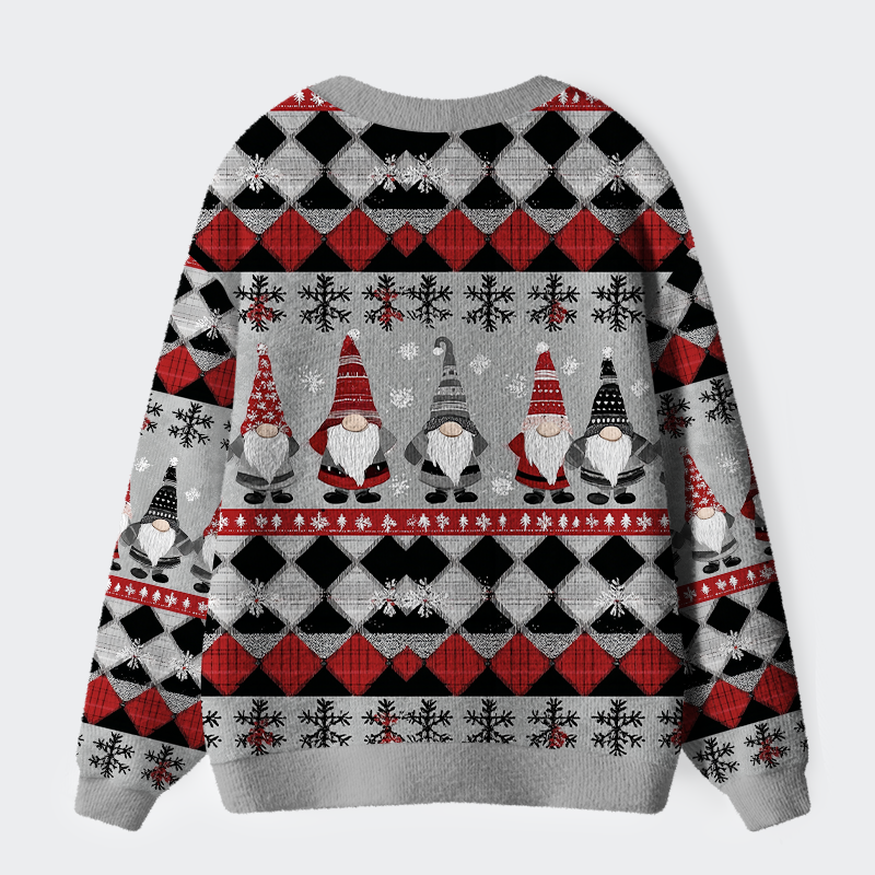 Tokyo-Tiger Argyle Gnome Party Ugly Cardigan Sweater