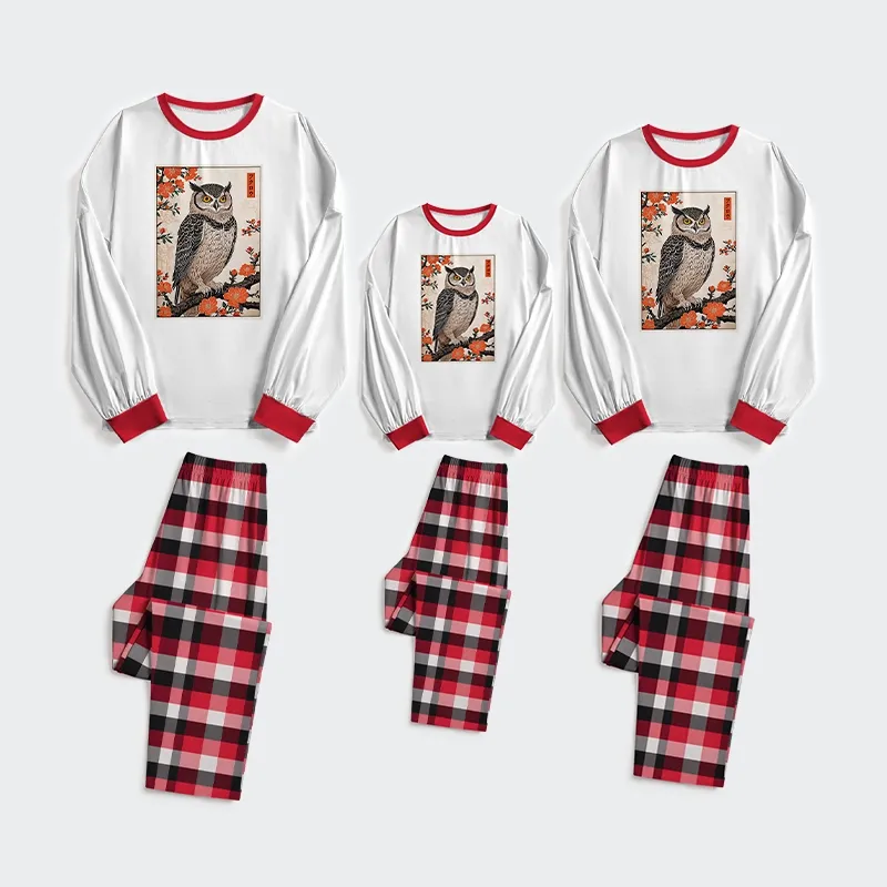 Tokyo-Tiger Vintage Japanese Owl Family Pajama Sets