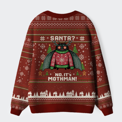 Tokyo-Tiger Santa? No, It’s Mothman! Ugly Cardigan Sweater