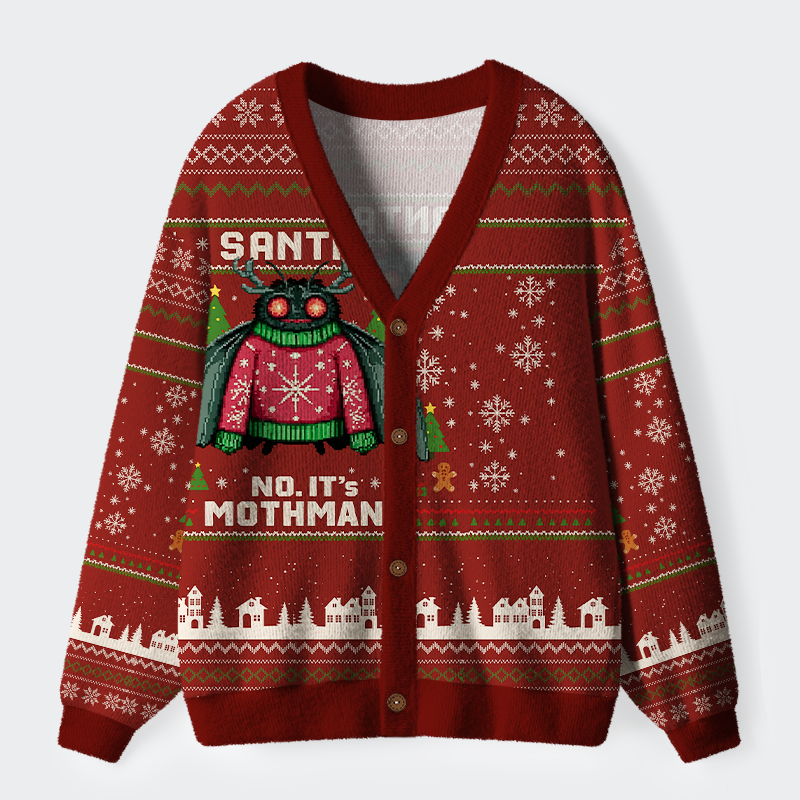 Tokyo-Tiger Santa? No, It’s Mothman! Ugly Cardigan Sweater