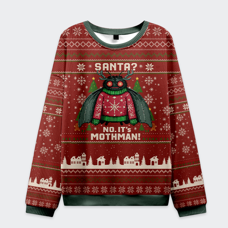Tokyo-Tiger Santa? No, It’s Mothman! Christmas Ugly Sweatshirt